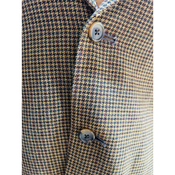 Christian Brooks 44R Men's Blazer Brown Houndstooth Sport Coat Made In The USA, - Picture 12 of 16
